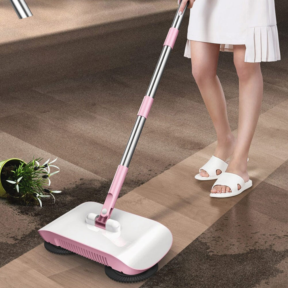 Hand Push Sweeper Household Broom Dustpan Mop Floor All-in-one Machine Gift Mop Sweeper.Free delivery