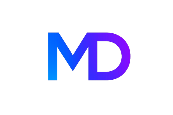 A highly clear stylish image of logo MD make sure it look modern and vibrant